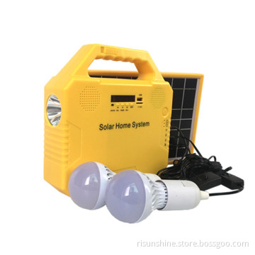 3W/6W/10W Solar system portable mini solar generator rechargeable home lighting kit with Radio